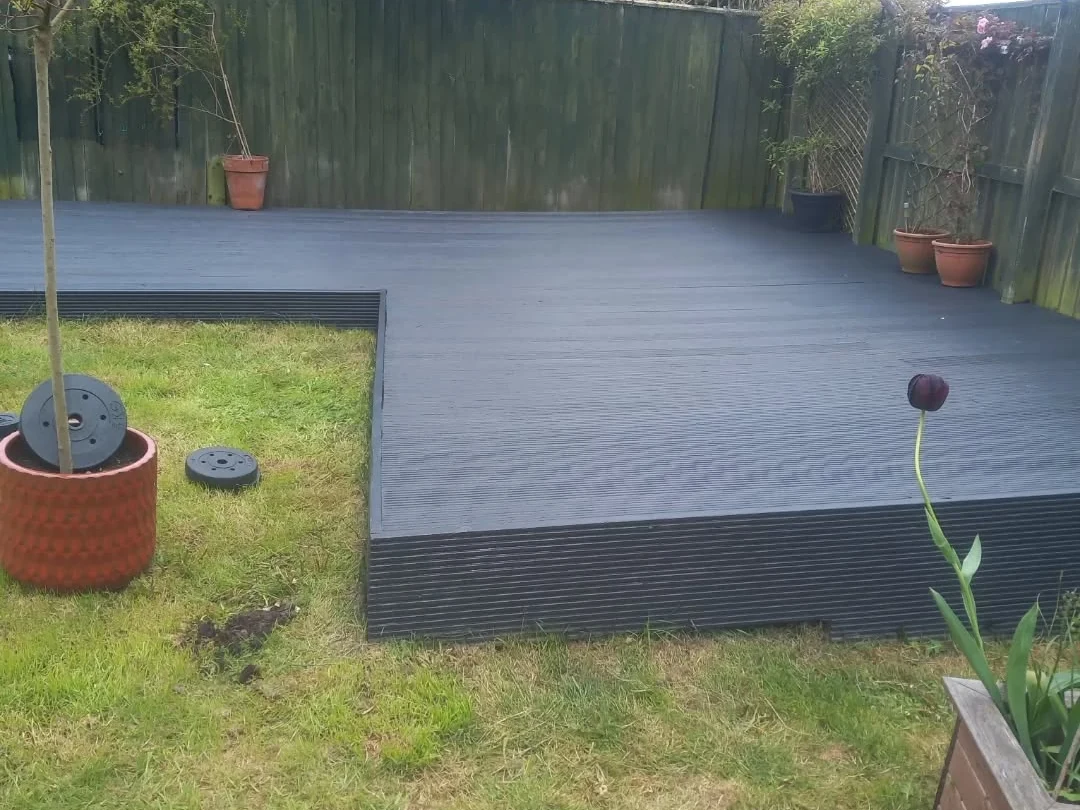 Large garden deck after exterior painting by Durham Painters