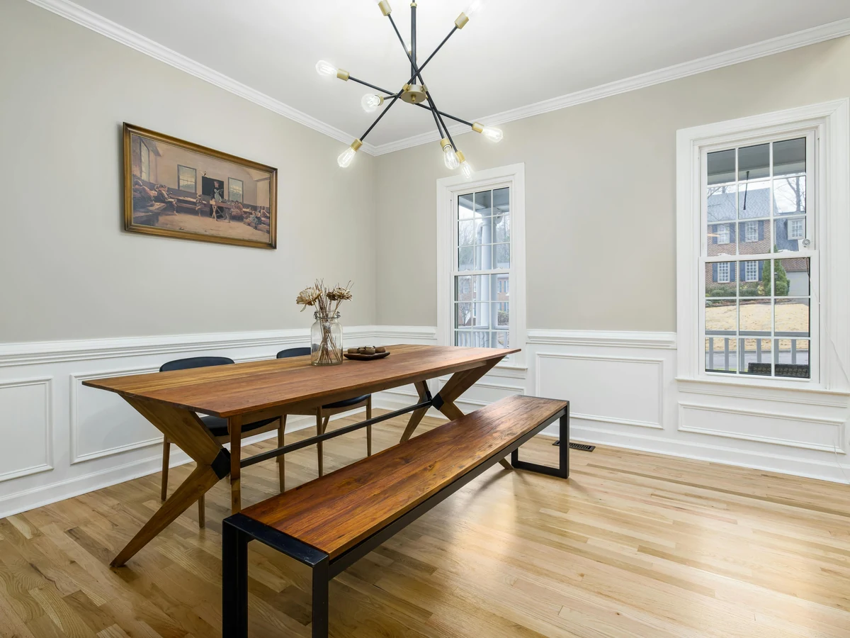 Modern dining room decorated in Durham