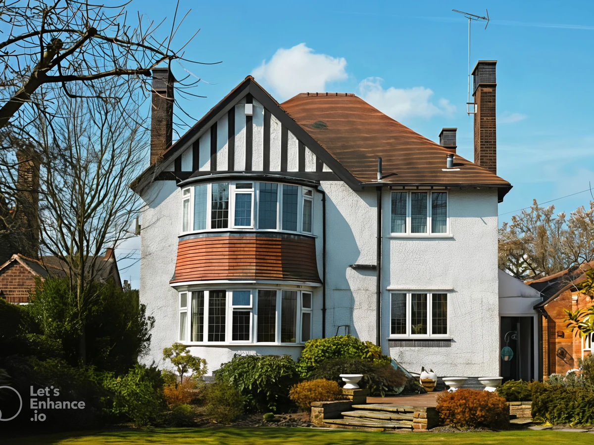 Exterior painting in Newton Hall - white rendered house painted by Durham Painters
