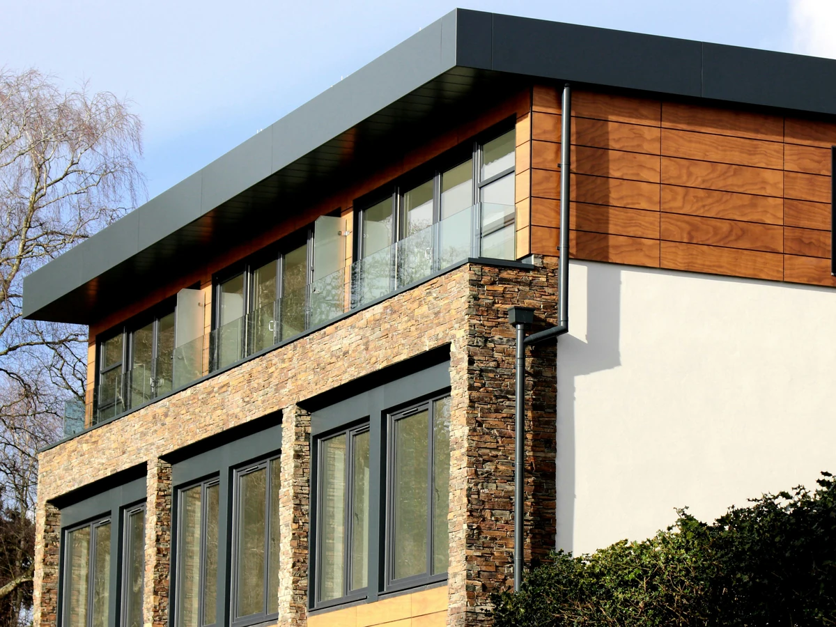 Exterior painting of modern rendered building in Shildon by Durham Painters