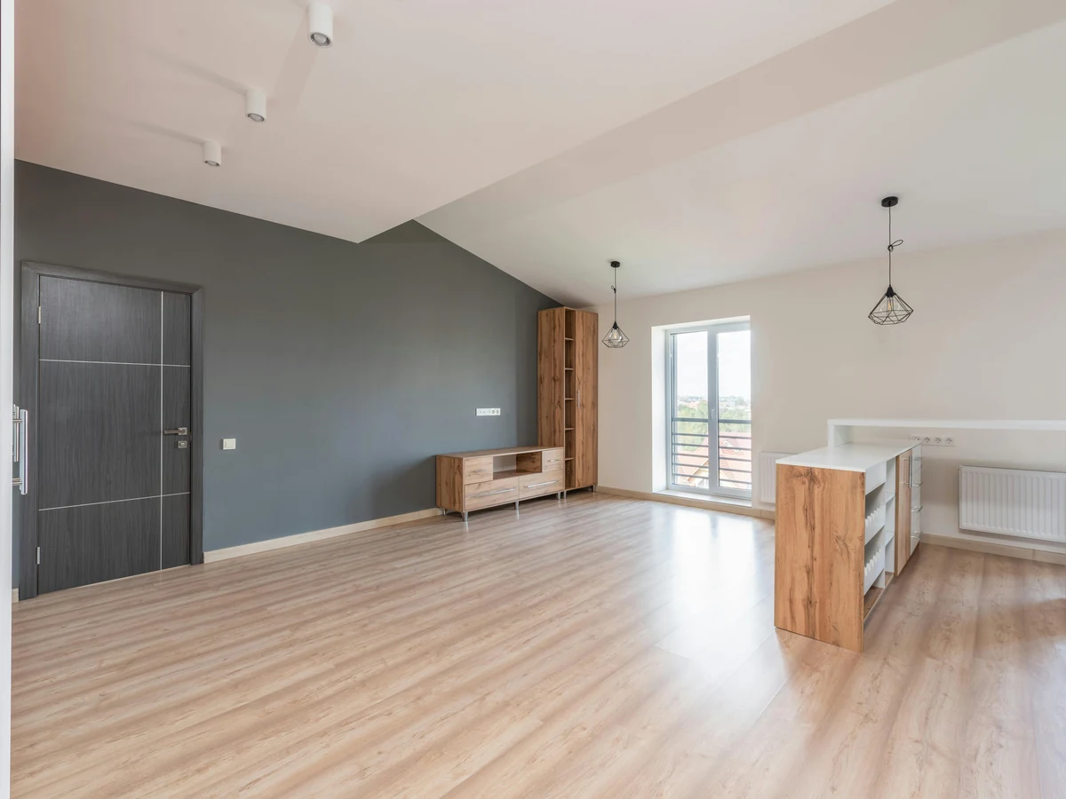 Interior painting of an open plan room in Willington by Durham Painters