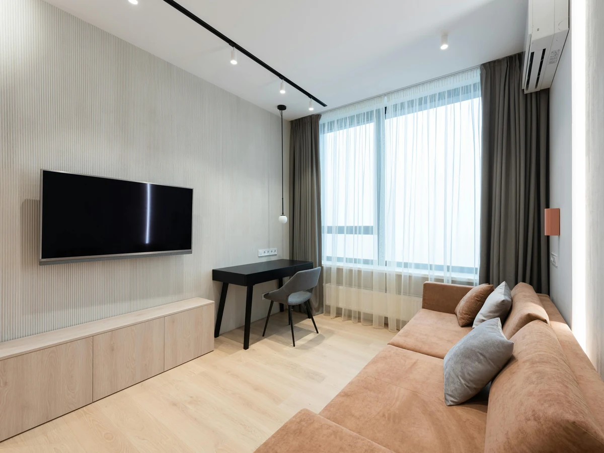 Living room painting with modern lounge wall finish in Shildon by Durham Painters