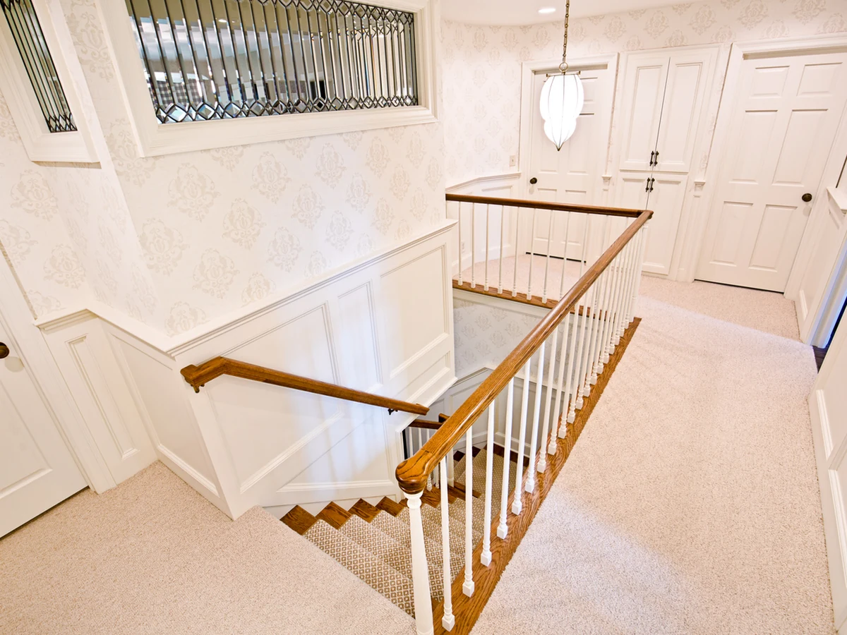 Staircase Painting Elegant White Banister in Durham